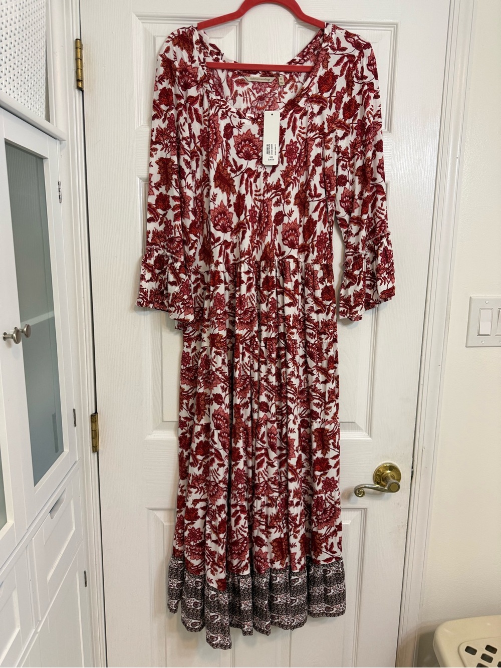 Soft Surroundings Red and White Floral Maxi Dress